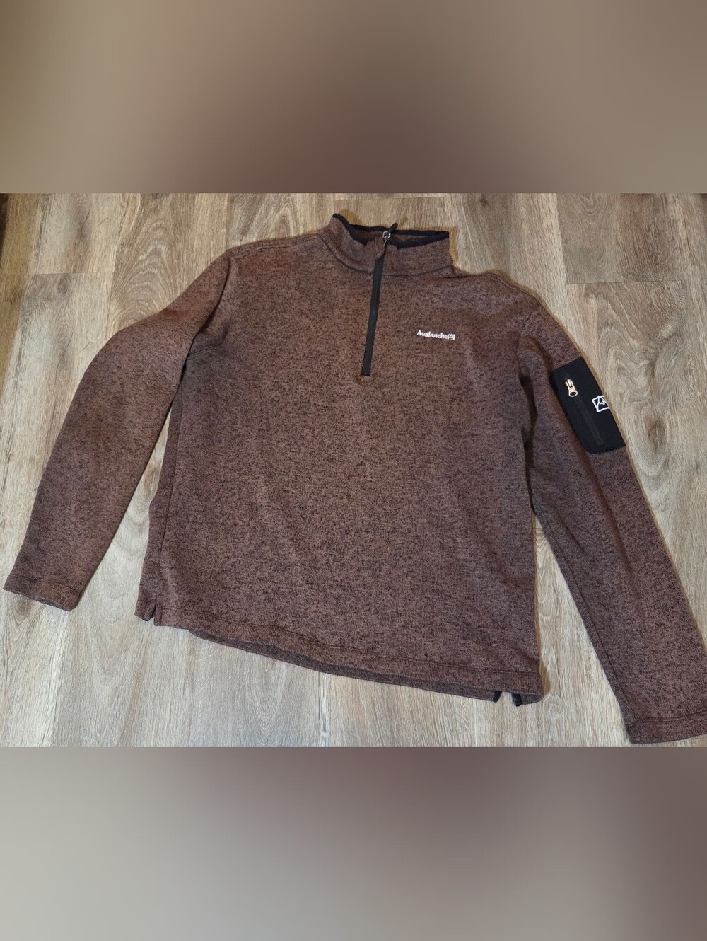 Avalanche Men’s XL Brown Thermal Quarter Zip Pullover Outdoor Hiking Sweater